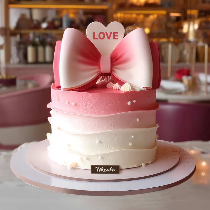 原创蝴蝶结主题翻糖鲜奶蛋糕六（城市专属款）