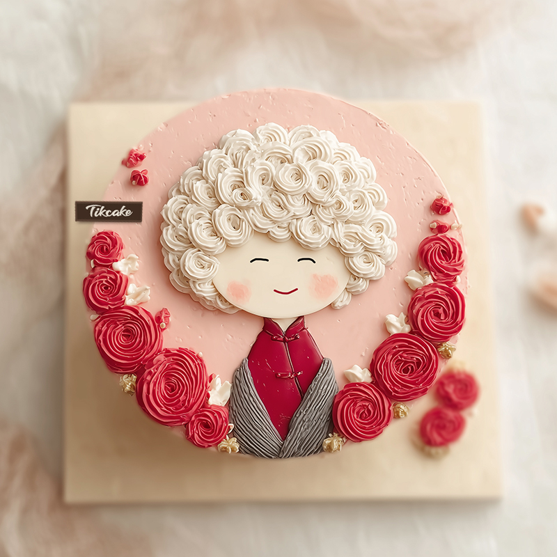 原创送长辈主题鲜奶蛋糕