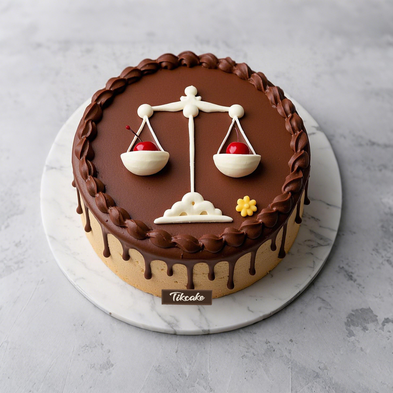 原创天秤座主题翻糖鲜奶蛋糕（9.23-10.23）