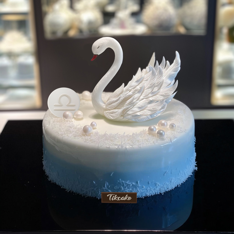 原创天秤座主题翻糖鲜奶蛋糕五（9.23-10.23）