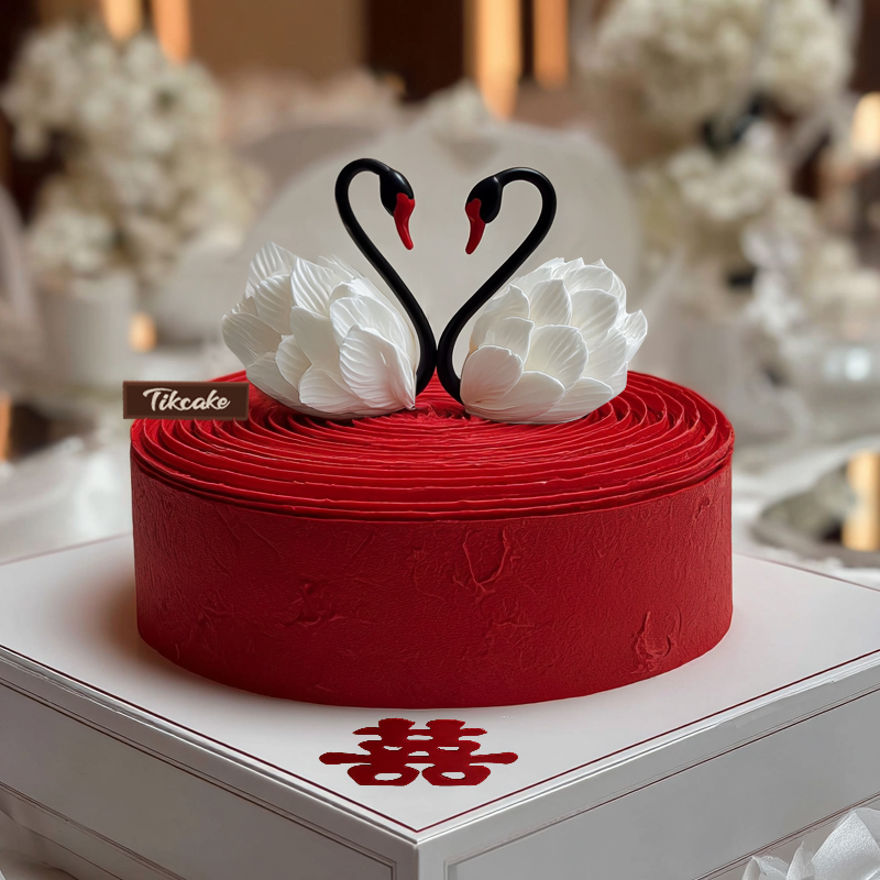 原创婚庆主题翻糖鲜奶蛋糕（五）