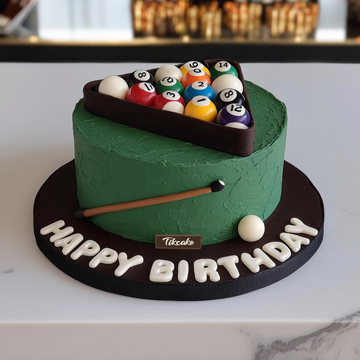 原创台球主题翻糖鲜奶蛋糕（二）