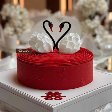 原创婚庆主题翻糖鲜奶蛋糕（五）